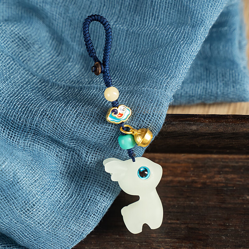 汽车钥匙扣夜光石小鹿一路平安吊坠手机挂绳可爱小清新挂件男女新款