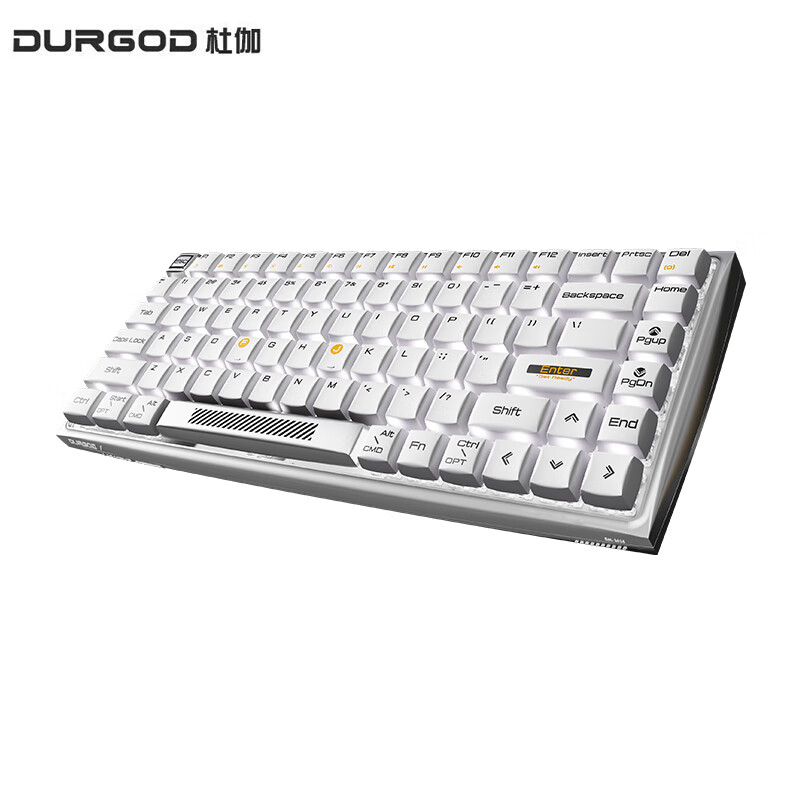 DURGOD杜伽Hi Keys无线蓝牙双模背光机械键盘84键家用办公ipad/Mac男女生生日礼品 银白(白光)线性-静音红轴单光