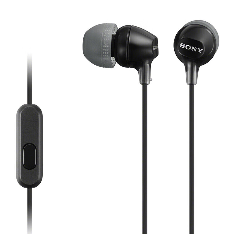 索尼（SONY）MDR-EX15AP 耳机入耳式重低音手机耳麦有线控通话电脑通用耳塞 黑色