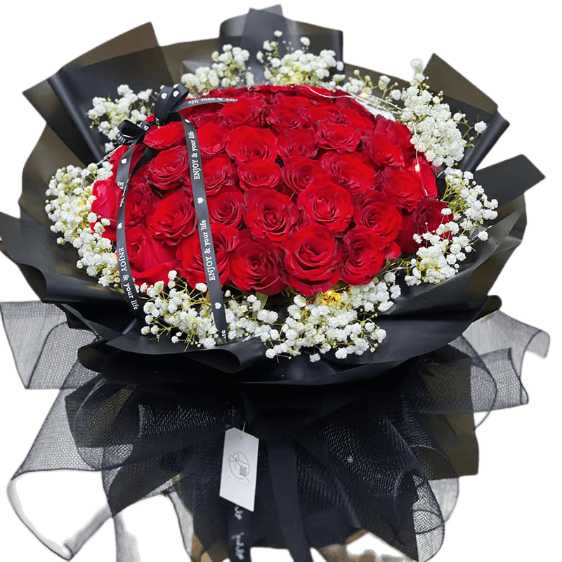 鲜花情人节99朵红玫瑰鲜花束同城配送女朋友老婆生日花束表白礼物 经典红色·52朵红玫瑰鲜花花束 同城配送 支持预约日期