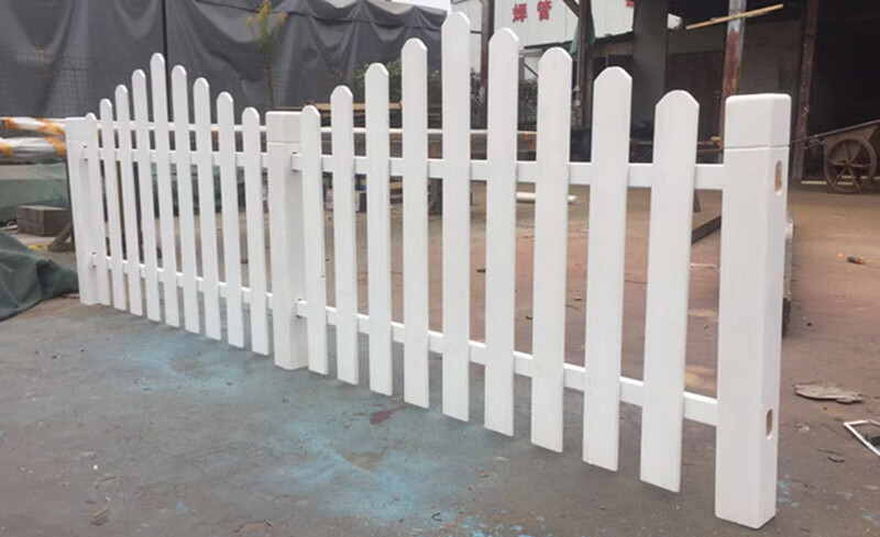 木栅栏围栏户外实木栏杆别墅护栏庭院篱笆花园定制网格木护栏 白色