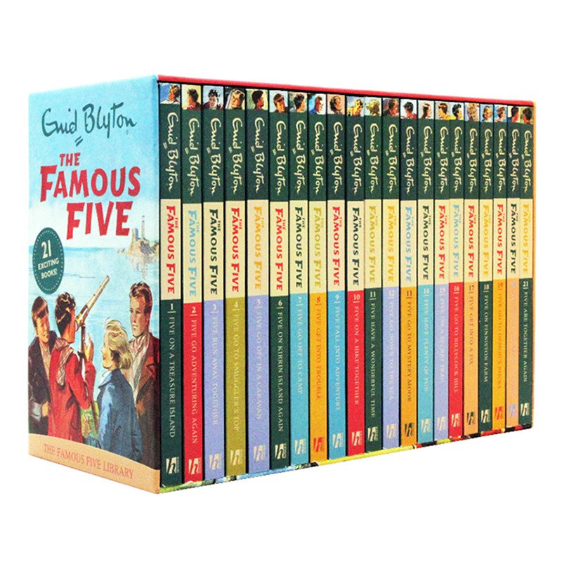 英文原版小说 The Famous Five 五个小伙伴历险记 21册礼盒装 Enid Blyton 中小学英语课外阅读桥梁书 疯狂侦探团 伊妮德·布莱顿 .