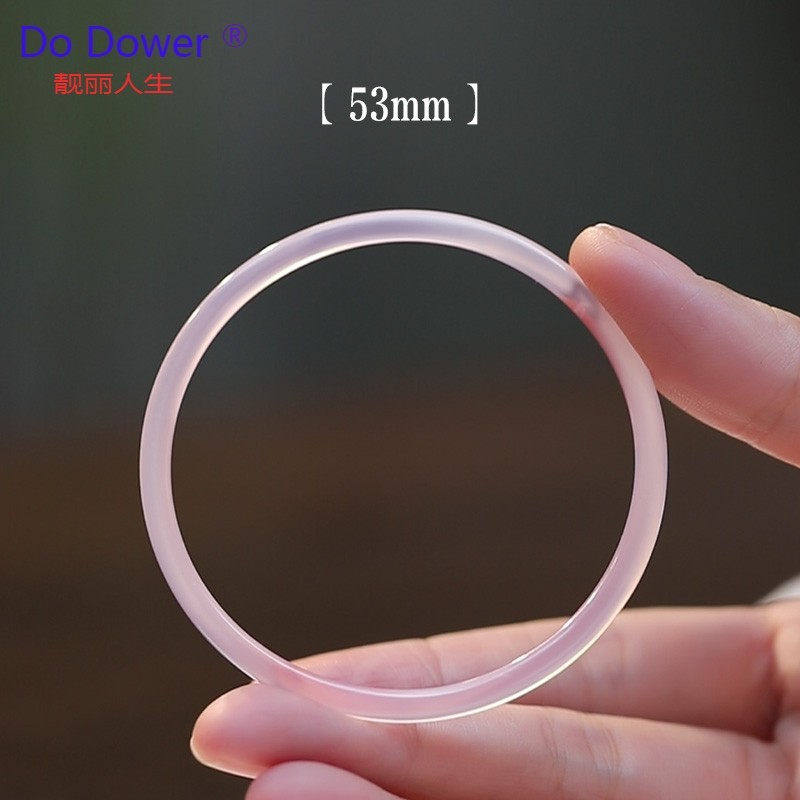 dower 在水一方天然粉玉髓玛瑙极细手镯女士镯子古风汉服中国风缠线手