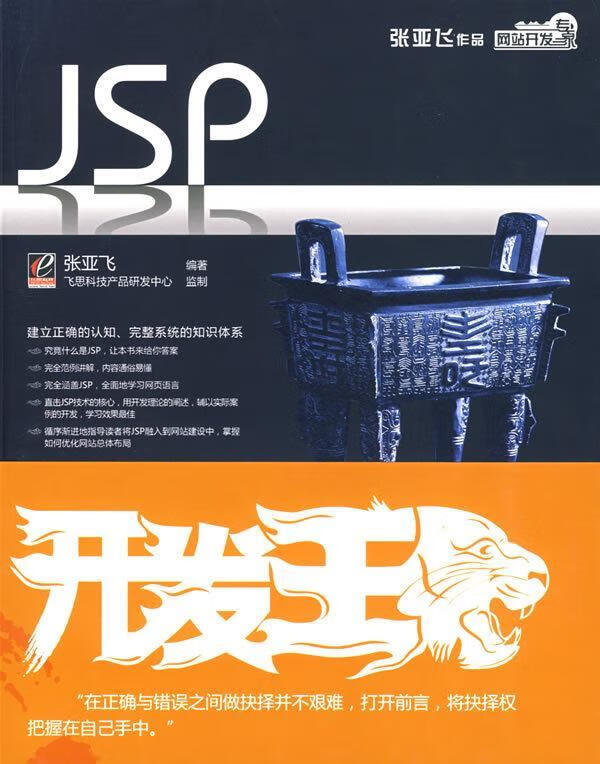 正版 jsp开发王 张亚飞 著 电子工业出版社 9787121064326