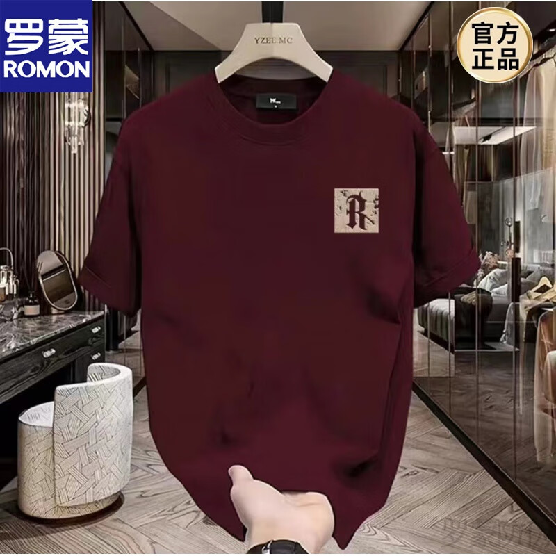 罗蒙(ROMON)2025新款半袖休闲高档男士短袖T恤夏季纯棉体恤百搭上衣T新品 白色 XL