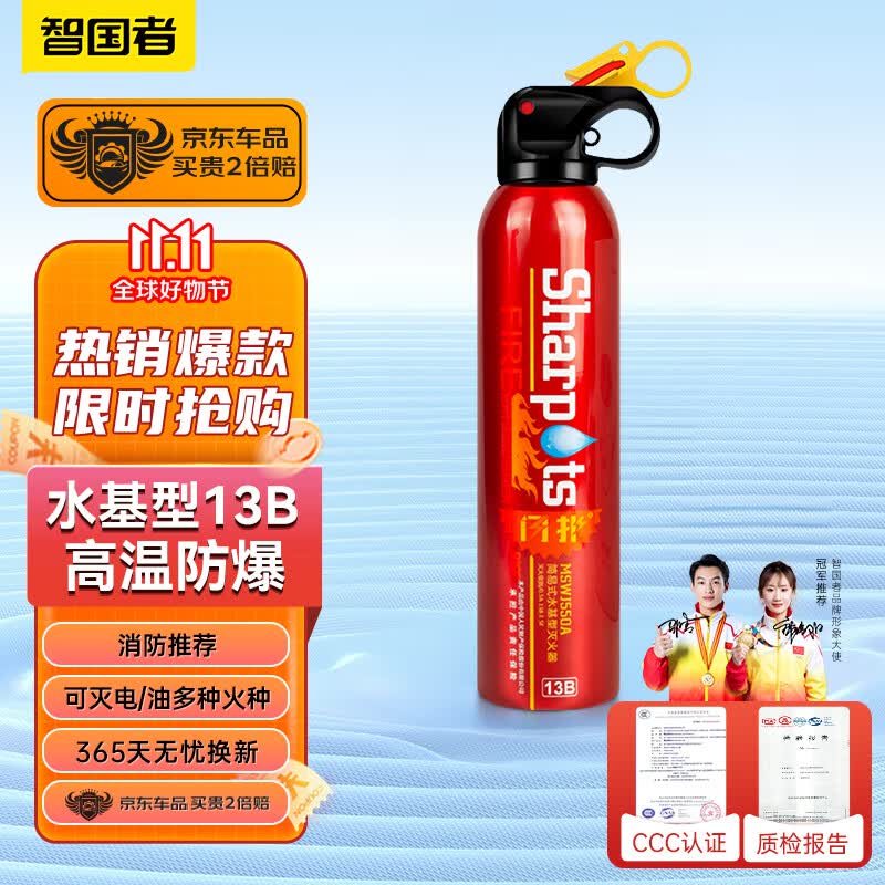 智国者车载灭火器水基型新能源车用家用便携式消防器材汽车干粉灭火器高性价比高么？