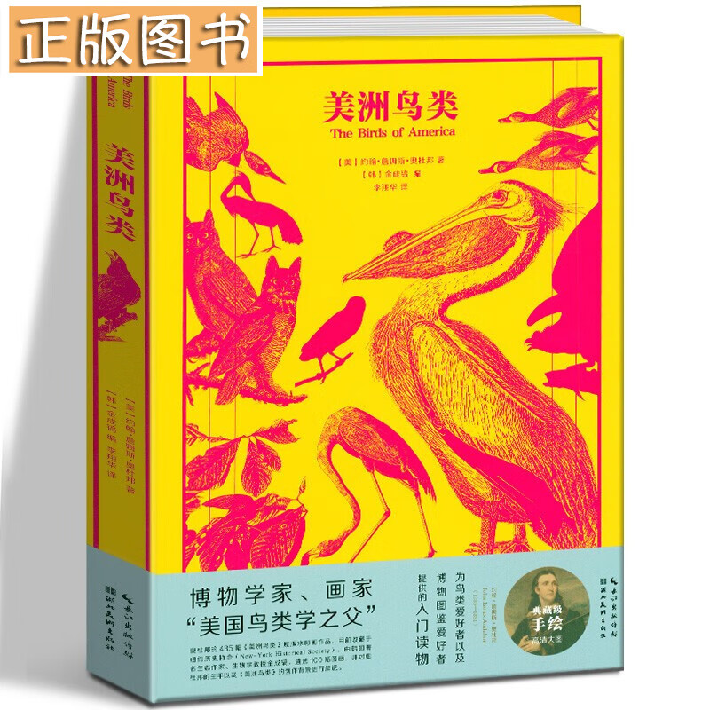 【赠海报】美洲鸟类 美国鸟类学之父奥杜邦 博物图鉴入门读物 鸟类大百科水彩画 典藏级手绘鸟类高清大图