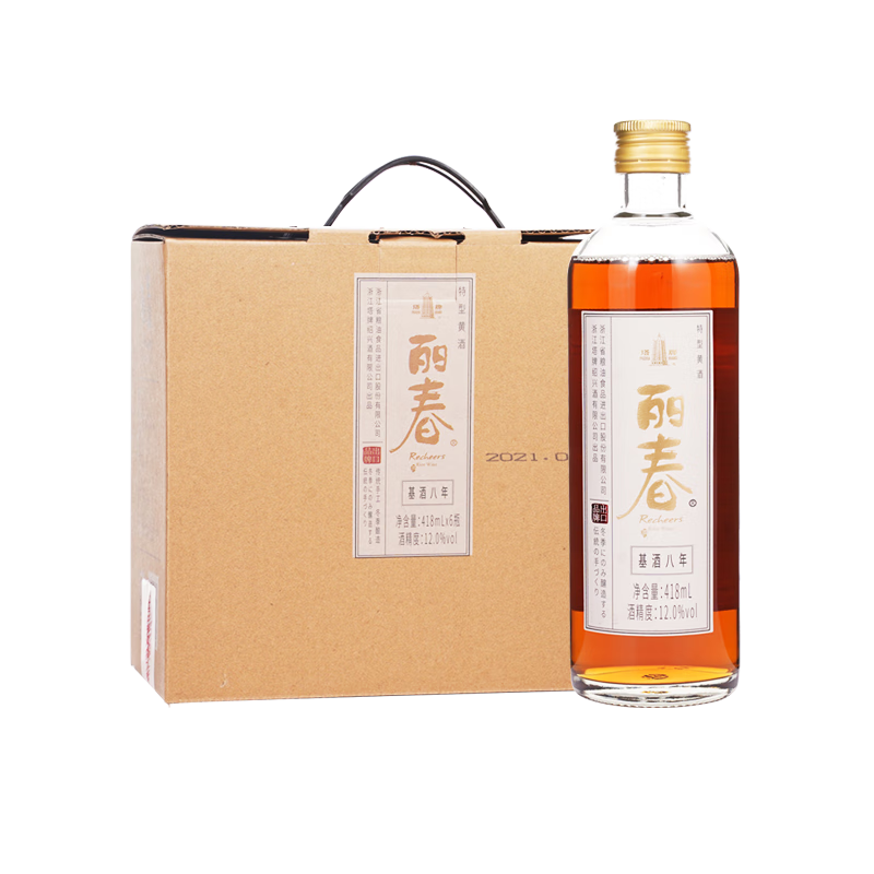 塔牌 丽春八年 半甜型 绍兴黄酒 418ml*6瓶 整箱装