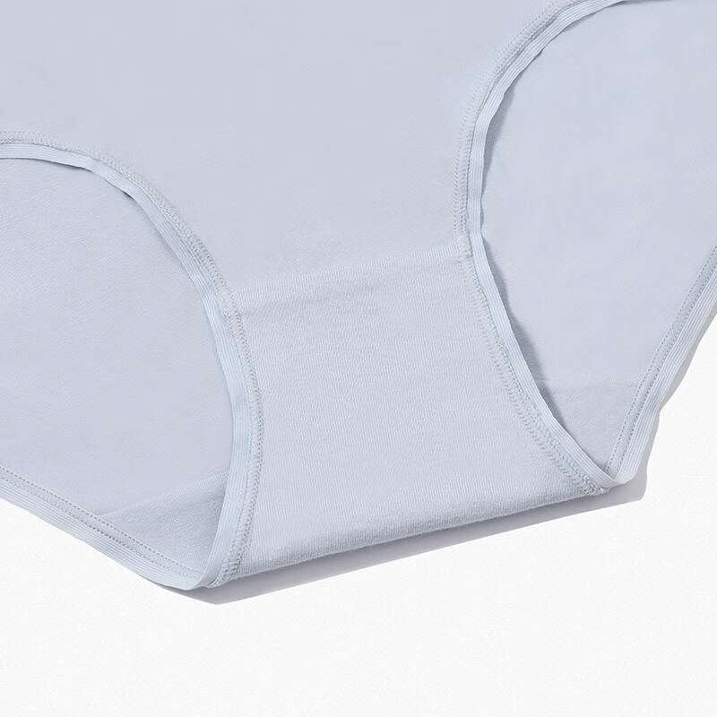 夏.娃.之.秀纯色内裤亲肤痕无痕舒适透气提臀学生收腹三角棉款打底短裤3条装 常规版(豆绿+浅蓝+肤色) 3条 M