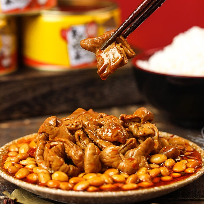 菜师傅 江湖菜肉罐头加热即食速食下饭菜方便菜 红烧肥肠100g*1罐