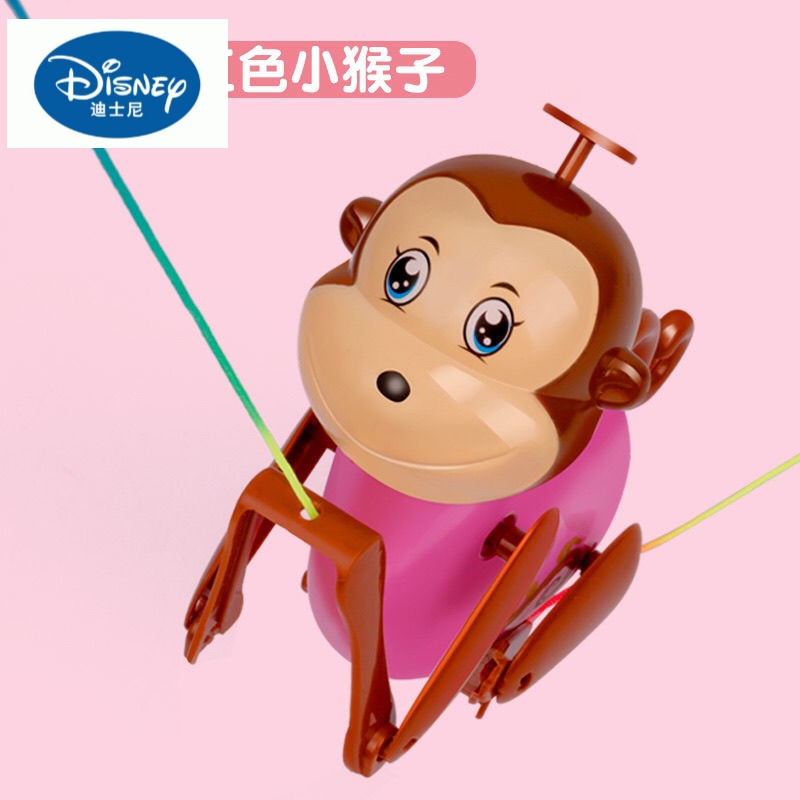 仿真猴子爬绳杆解压亲子小孩子婴儿哄娃神器搞笑猴子宠物玩具 粉红色