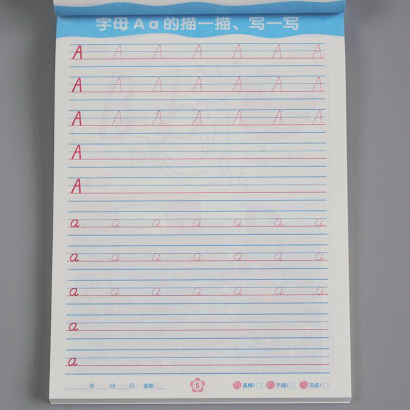 英文描红26个英语字母大小写手写体幼儿园大班学前小学生二三一年级