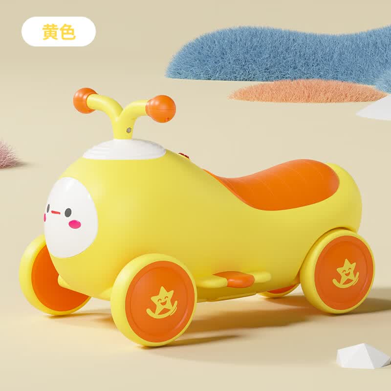 乐航佳佳虫虫扭扭车1-3岁学前代步车溜溜滑行儿童车防侧翻静音摇摆学步车 黄色