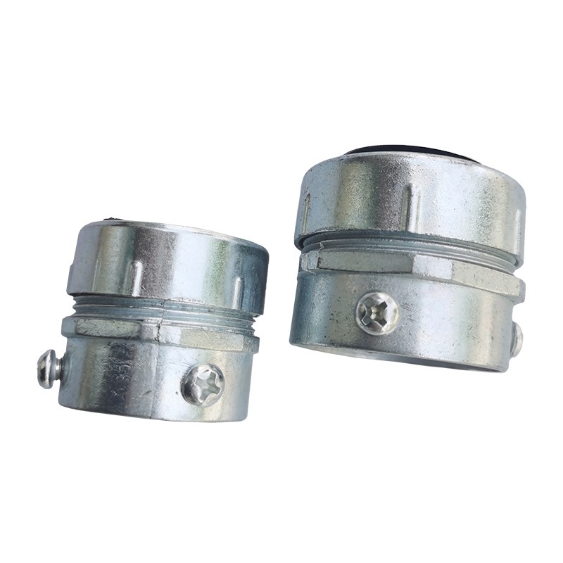 包塑金属软管接头卡套三柱接头钢管卡接式锁头锁母镀锌管接头定制 dn