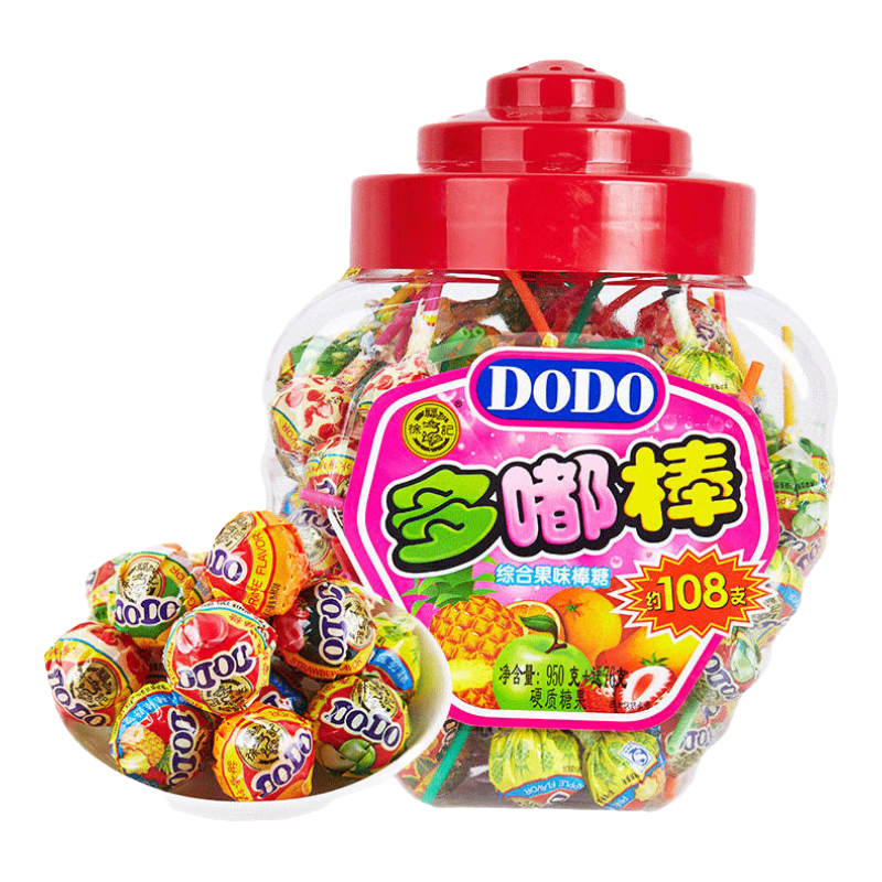 徐福記棒棒糖多嘟棒婚慶喜糖兒童禮物休閑零食糖果 棒棒糖*6根(散裝)