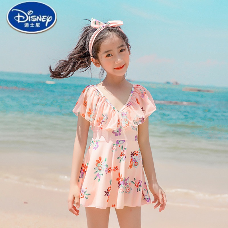 &あ迪士尼(disney)品牌童装官方旗舰女童泳衣小童2021年新款连体裙式