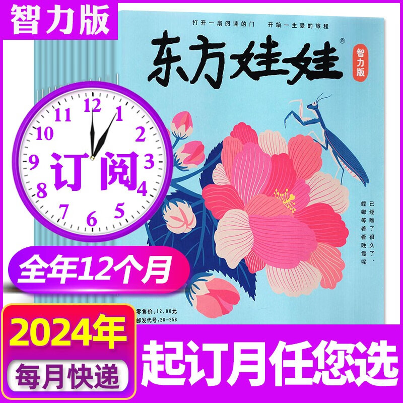 东方娃娃智力版杂志2024年1-12月共12期订阅【另有2023年/2022全年珍藏/新期起订/新期打包可选】3-7岁启蒙早教读物期刊 C【全年订阅】智力版2024年1-12月