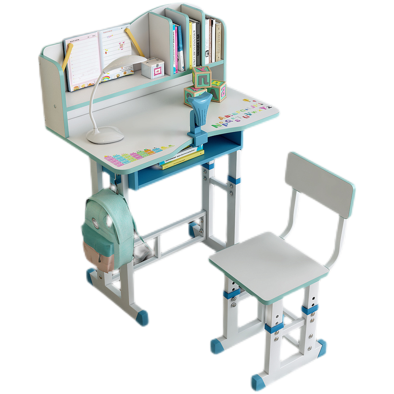 佩奇状元 儿童课桌椅 双人课桌椅学校中小学生学习桌培训辅导班写字桌加厚教室托管班升降儿童学习桌椅套装 双人课桌+椅子+原木色(升级款)