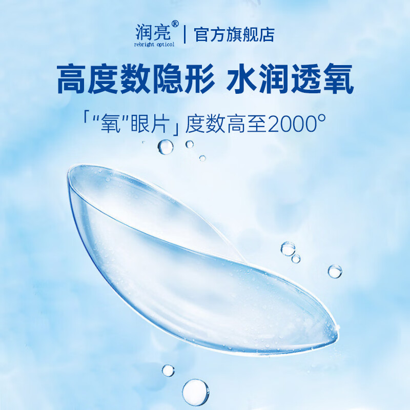 润亮散光隐形眼镜定制近视高度数透明订制半年抛(散光订制片)1片装 近视+散光隐形定制年 抛【联系客服速发】