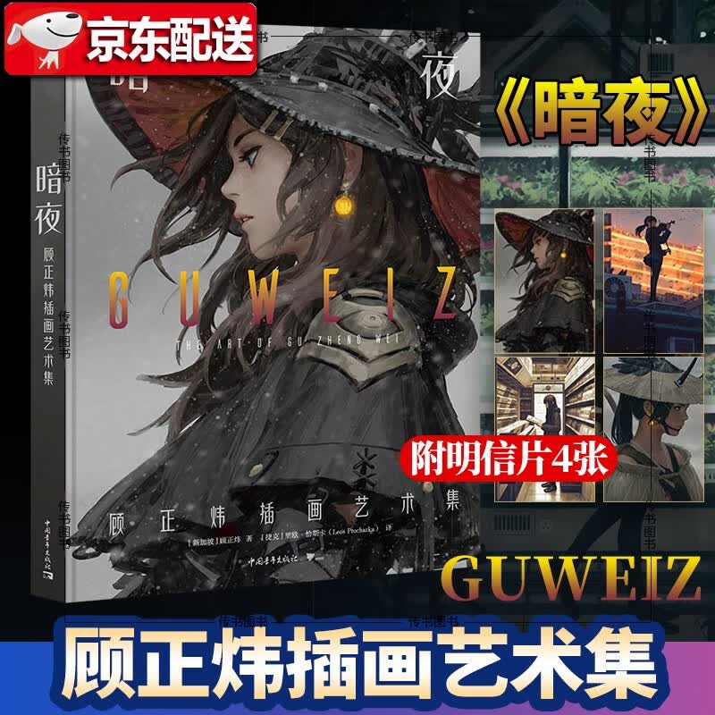 【赠明信片X4】暗夜：顾正炜插画艺术集 95后概念设计师作品集 彩色插画作品集