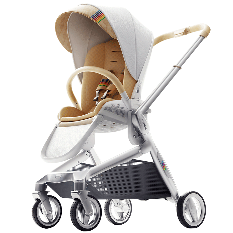 bebebus艺术家婴儿车推车可坐可躺新生儿宝宝轻便折叠双向高景观 香槟金