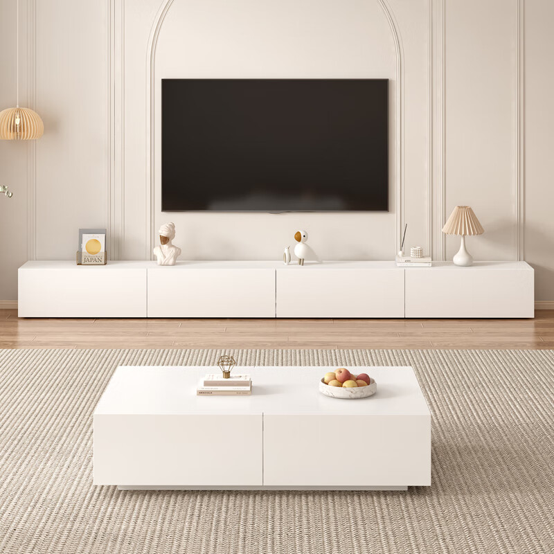 冬方沐实木电视柜现代简约客厅家用小户型2024新款落地茶几电视机柜组合 1.2米茶几（四抽屉） 全实木