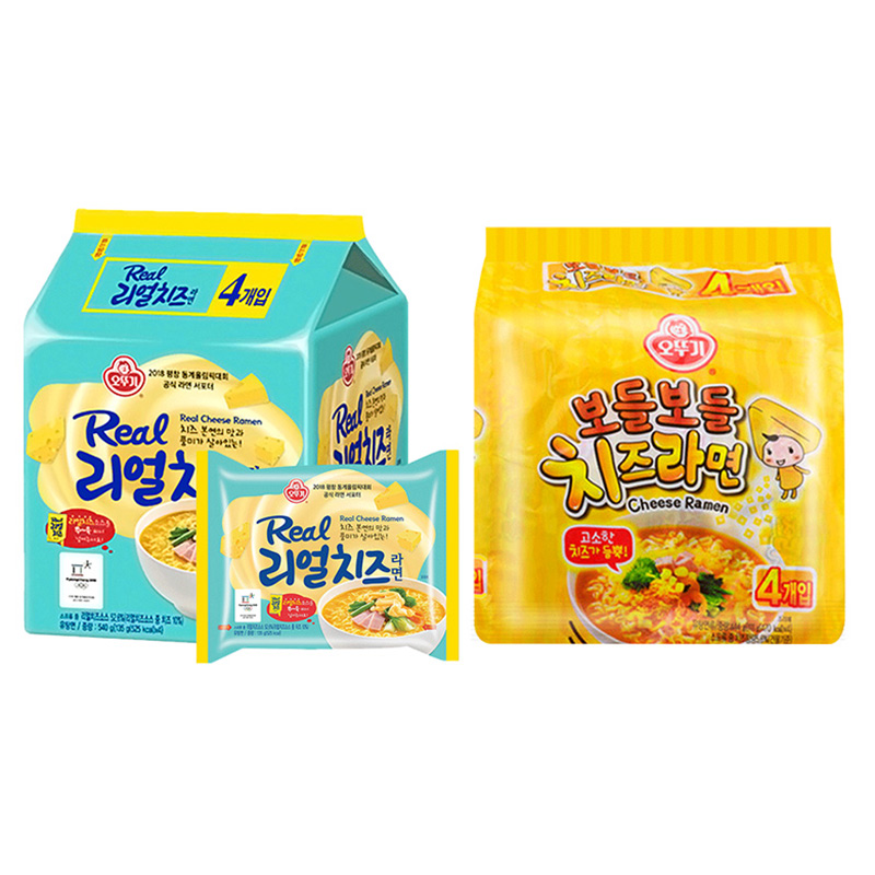 不倒翁特浓芝士拉面韩国进口real真奶酪泡面拉面方便面 特浓芝士4包