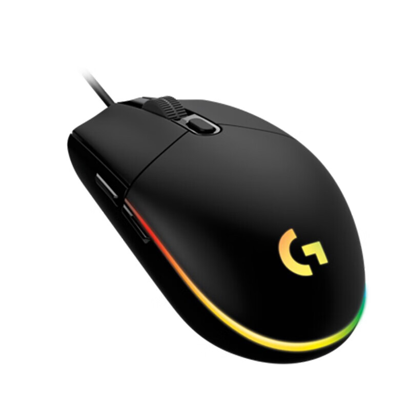 罗技（G）G102二代有线鼠标经典设计RGB流光灯效电竞游戏鼠标机械按键8000DPI台式笔记本电脑 G102二代 黑色