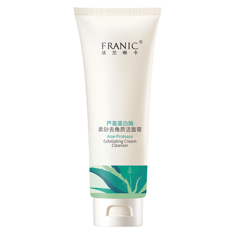 法兰琳卡（FRANIC）芦荟蛋白酶柔砂去角质洁面膏 去角质去死皮面部洗面奶120ml
