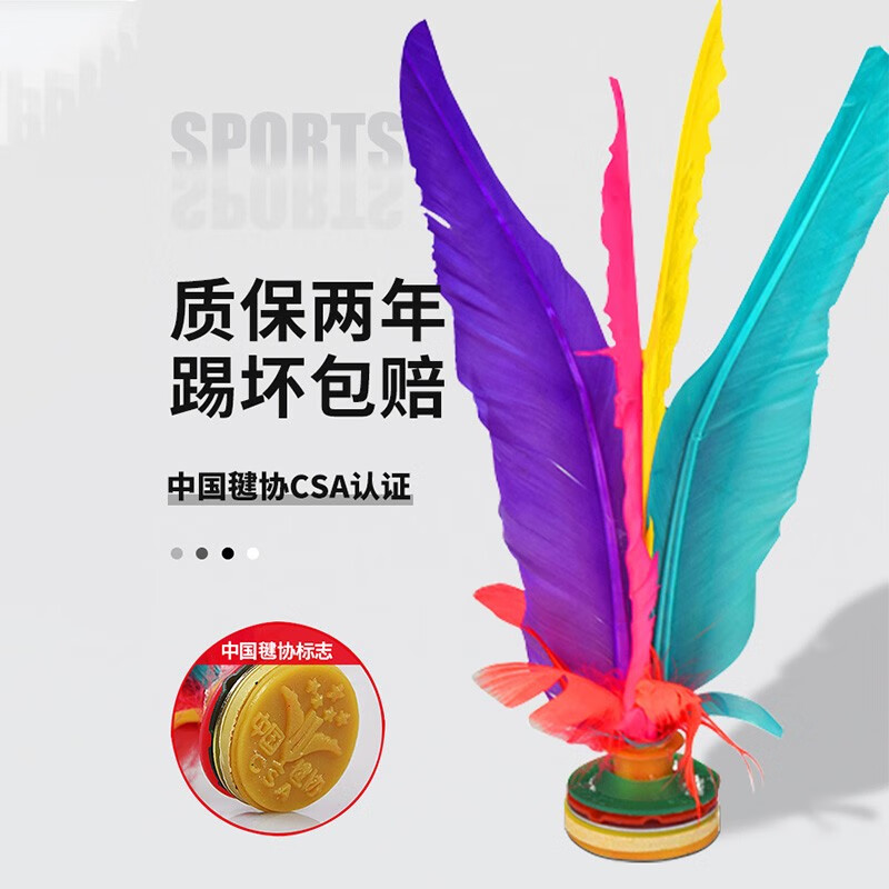 迈飞特 毽子比赛老式毽羽毛键子脚踢腱子运动成人小学生儿童鸡毛 彩色