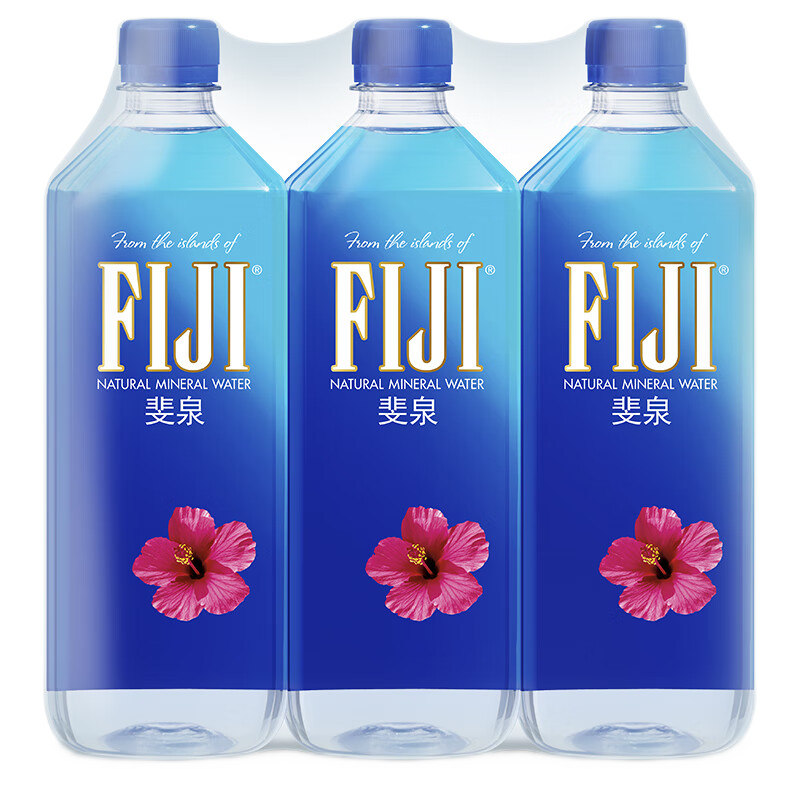 斐泉（fiji）天然矿泉水1L*6瓶 整箱 斐济原装进口 中英文版随机发货