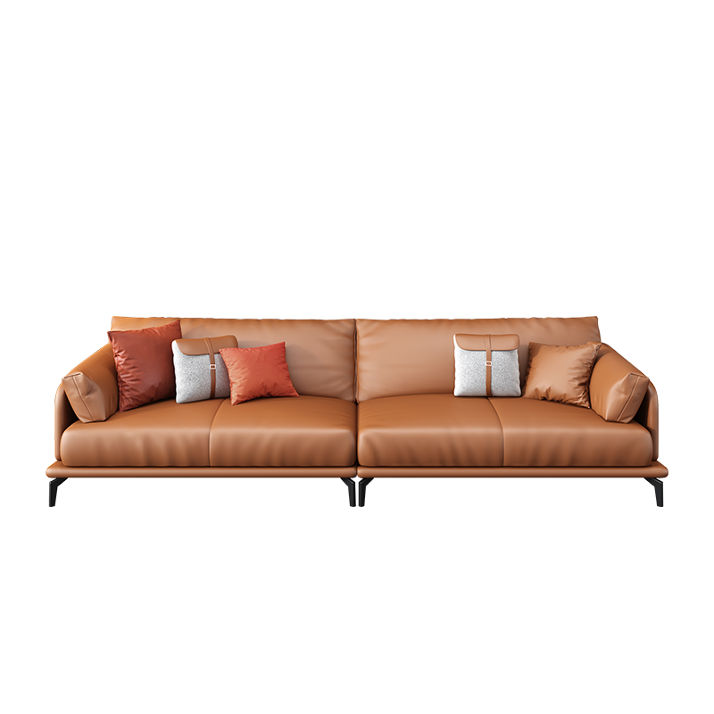 优卡吉 沙发头层牛皮意式极简现代大小户型客厅轻奢直排沙发LM-D252 直排三人位