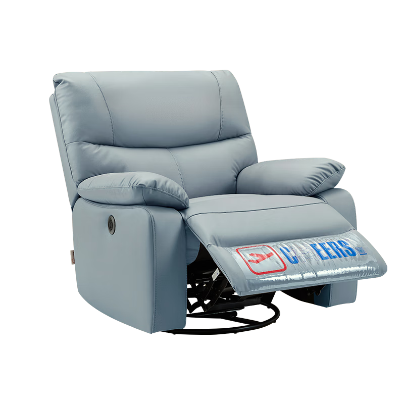 芝华仕（CHEERS）头等舱科技布艺功能单人沙发懒人休闲椅 9780 电动躺摇转海盐蓝