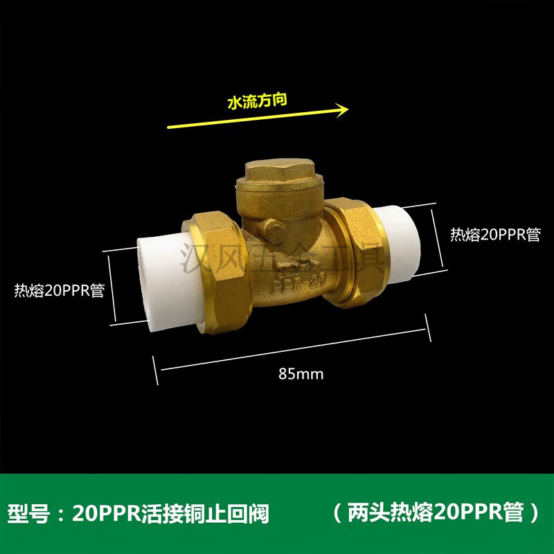 扑哩扑剌止回阀ppr自来水管道4分20家用pe管水泵用内外丝铜立式卧式