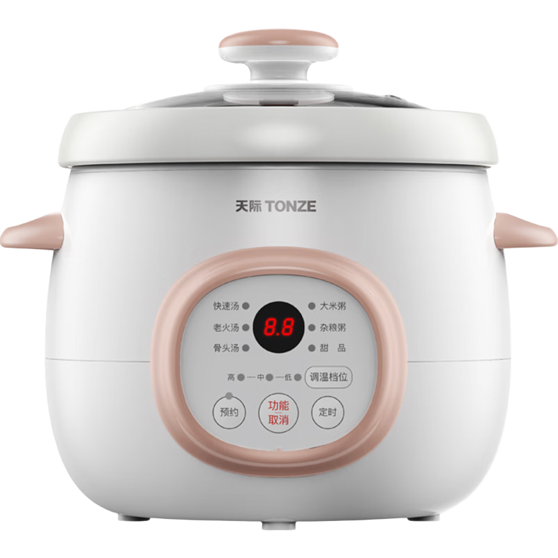 天際（TONZE）電燉鍋 電燉盅 煲湯鍋燉湯鍋 嬰兒煮粥鍋bb煲 熬粥養(yǎng)生 家用智能預(yù)約  陶瓷膽 DGD15-15DD 1.5升