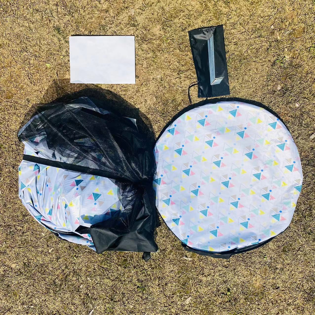 沙滩垫防晒秒开便携速开遮阳帐篷沙灘墊八字帐折叠户外钓鱼沙滩篷 可定制 双人