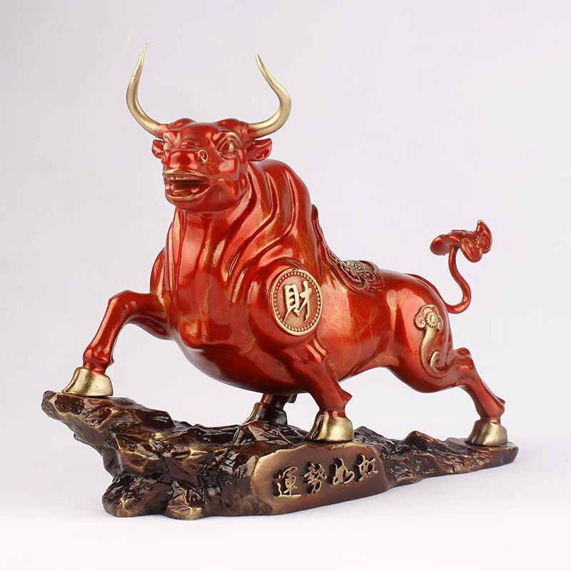普澜家居 铜牛摆件气势如虹铜牛摆设牛气冲天家居客厅办公室乔迁开业