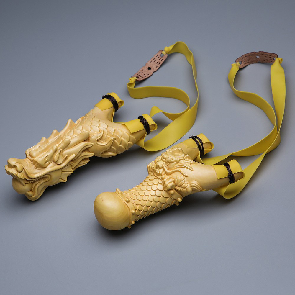 正宗府黄杨木龙头弹弓实木 儿童新手怀旧弹弓玩具户外运动木制弹弓