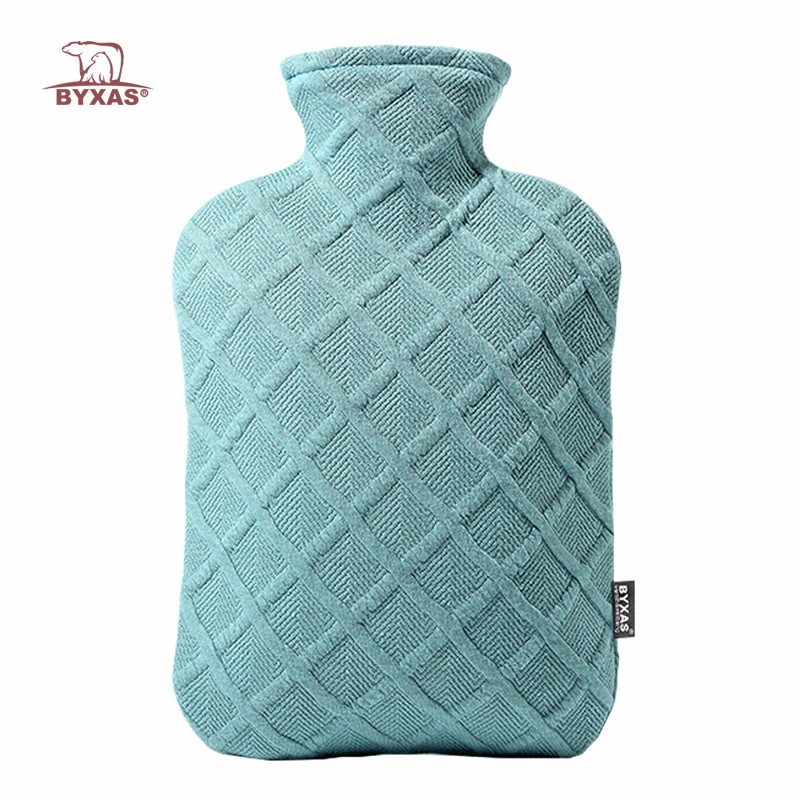 BYXAS/百赛施德国TUV认证灌水暖水袋注水热水袋暖手宝 大号1.8L雾霾蓝