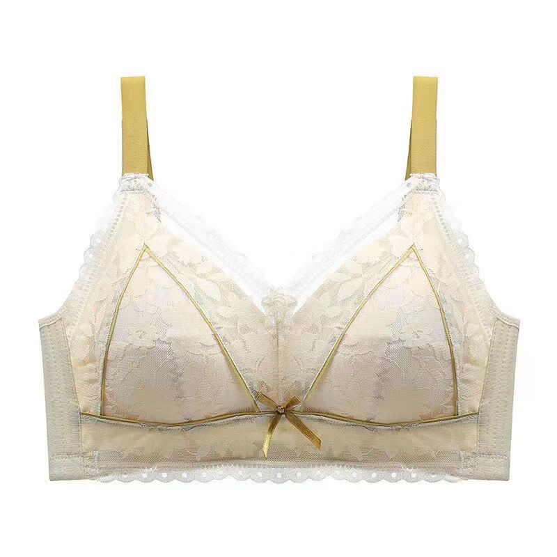 款仙黛尔大码内衣女薄款大胸显小无钢圈性感文胸聚拢防下垂收副乳文胸