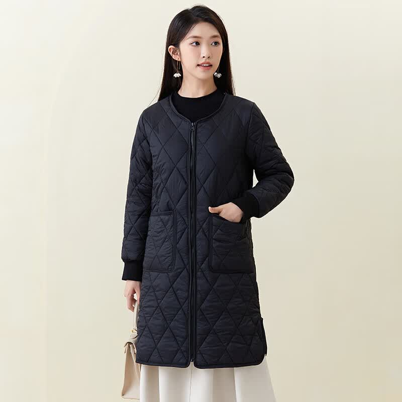 兔芊民族风棉服女中长款加绒加厚外套秋冬季羽绒棉轻薄宽松棉衣棉袄