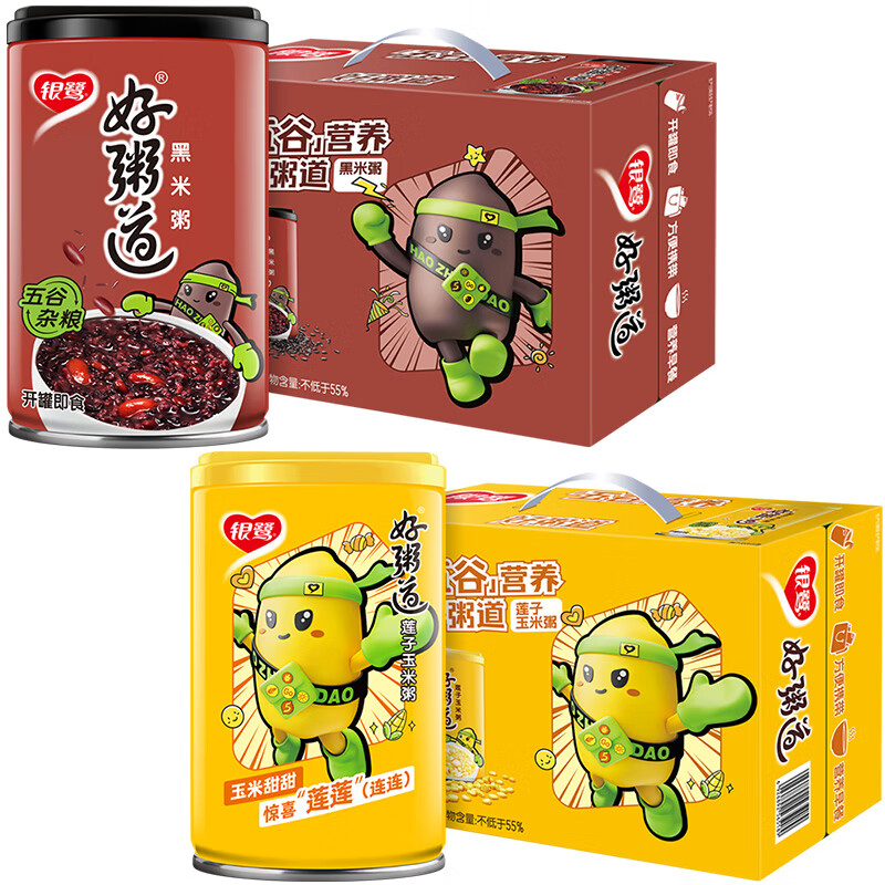 银鹭八宝粥好粥道黑米 莲子玉米 组合共280g*24罐