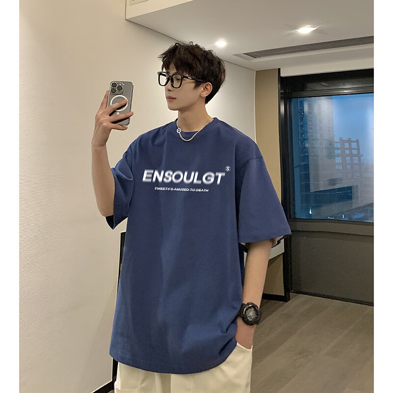 ���ڲ�������С�� 230g�ذ�t�����ļ�����С��ڴ��޶���oversize��ʽ�����·��� A937 ����ɫ 5XL [����190-220��]