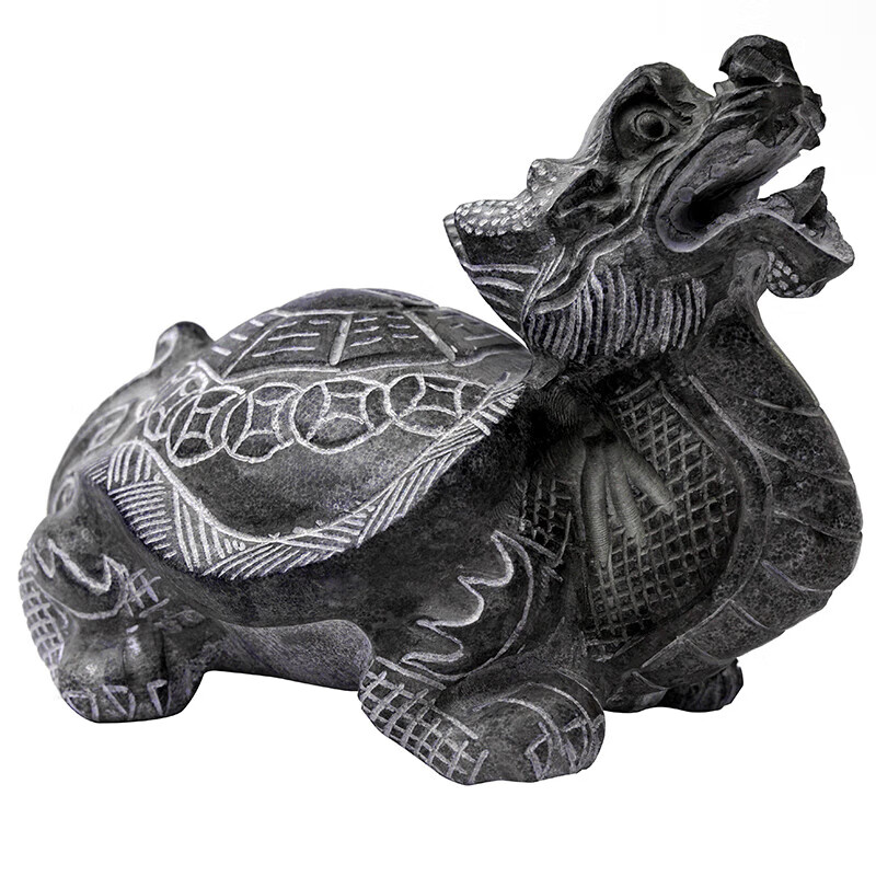 万棠石雕青石龙头龟赑屃霸下神兽雕刻办公室客厅玄关摆件石头石龙龟工