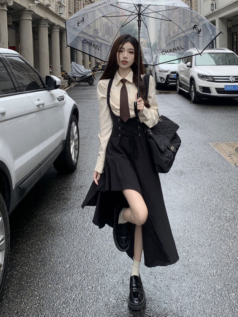 romdink美式御姐轻熟学院风抱婴袋洋装女秋季高级感jk制服套装职业两