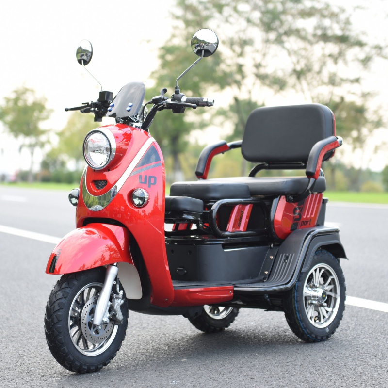 2022新款小龟王三轮电动车老年家用代步车接送孩子72v爬坡电瓶车 红色