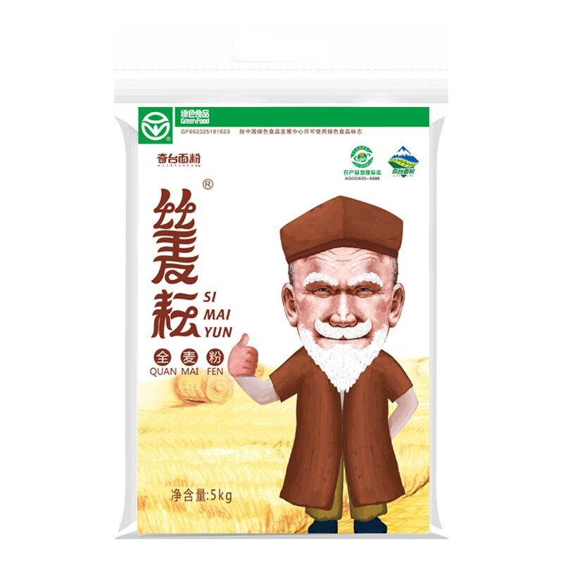 丝麦耘全麦粉面粉10斤装 新疆奇台面粉粗粮粉含膳食纤维 10斤 * 1袋