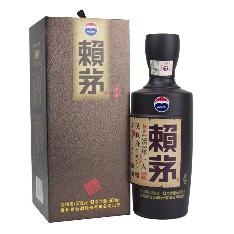 赖茅 传承棕 酱香型白酒 53度 500ml*6 整箱装(新老包装随机发货)