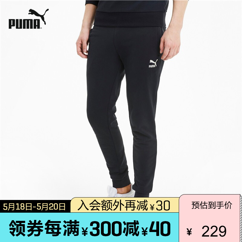 PUMA彪马官方 新款男子抽绳收口休闲长裤 CLASSICS 599311 黑色 01 XL