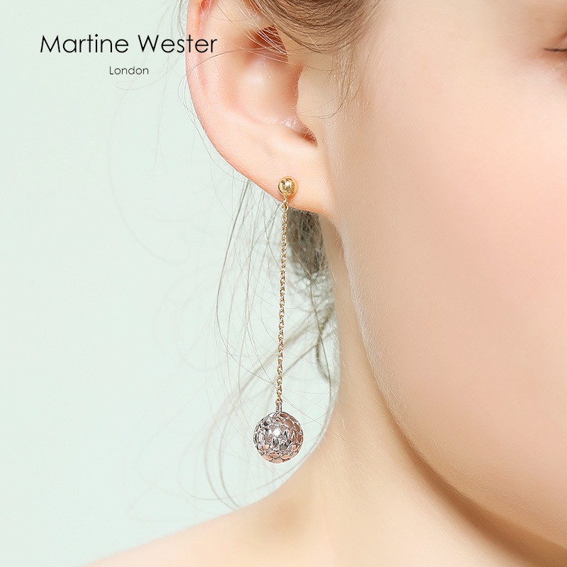 martine wester英国925银针耳环女长耳线个性时尚饰品百搭简约网红